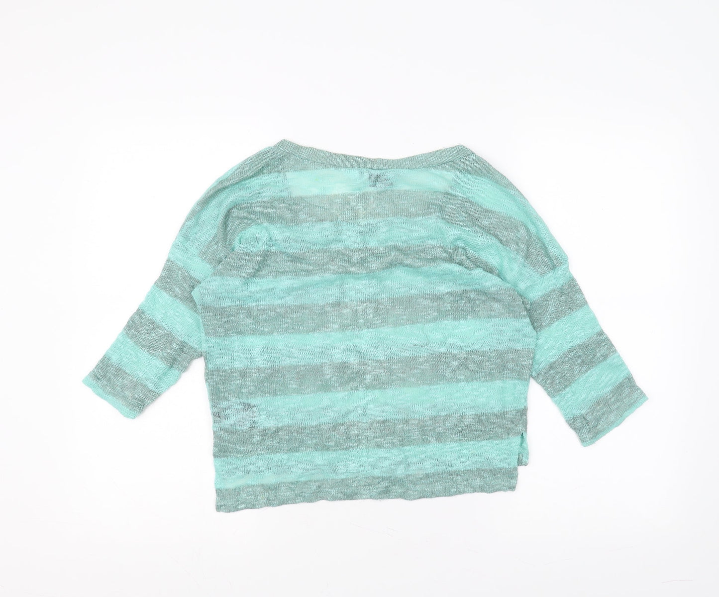 Womens UK Size M Sparkle & Fade Green Basic T-Shirt