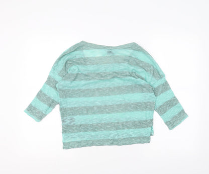 Womens UK Size M Sparkle & Fade Green Basic T-Shirt