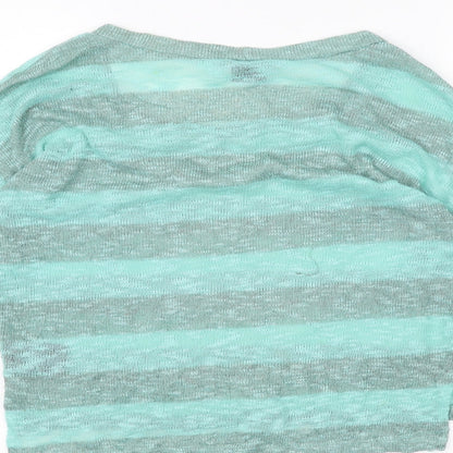 Womens UK Size M Sparkle & Fade Green Basic T-Shirt