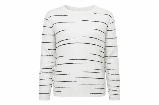 Pimkie Womens White Striped  Pullover Jumper Size M