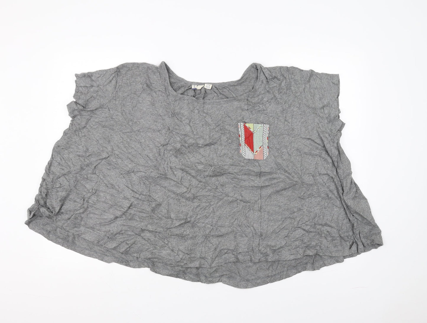 Womens UK Size S Preworn Grey Basic T-Shirt