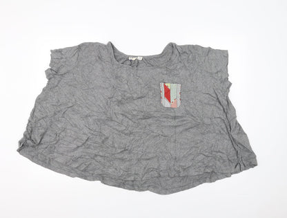 Womens UK Size S Preworn Grey Basic T-Shirt