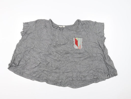 Womens UK Size S Preworn Grey Basic T-Shirt