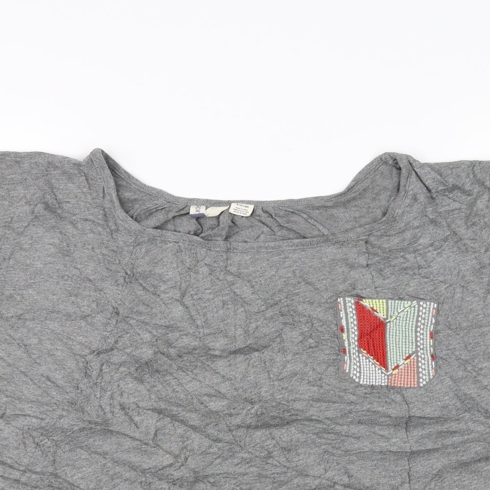 Womens UK Size S Preworn Grey Basic T-Shirt