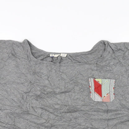 Womens UK Size S Preworn Grey Basic T-Shirt