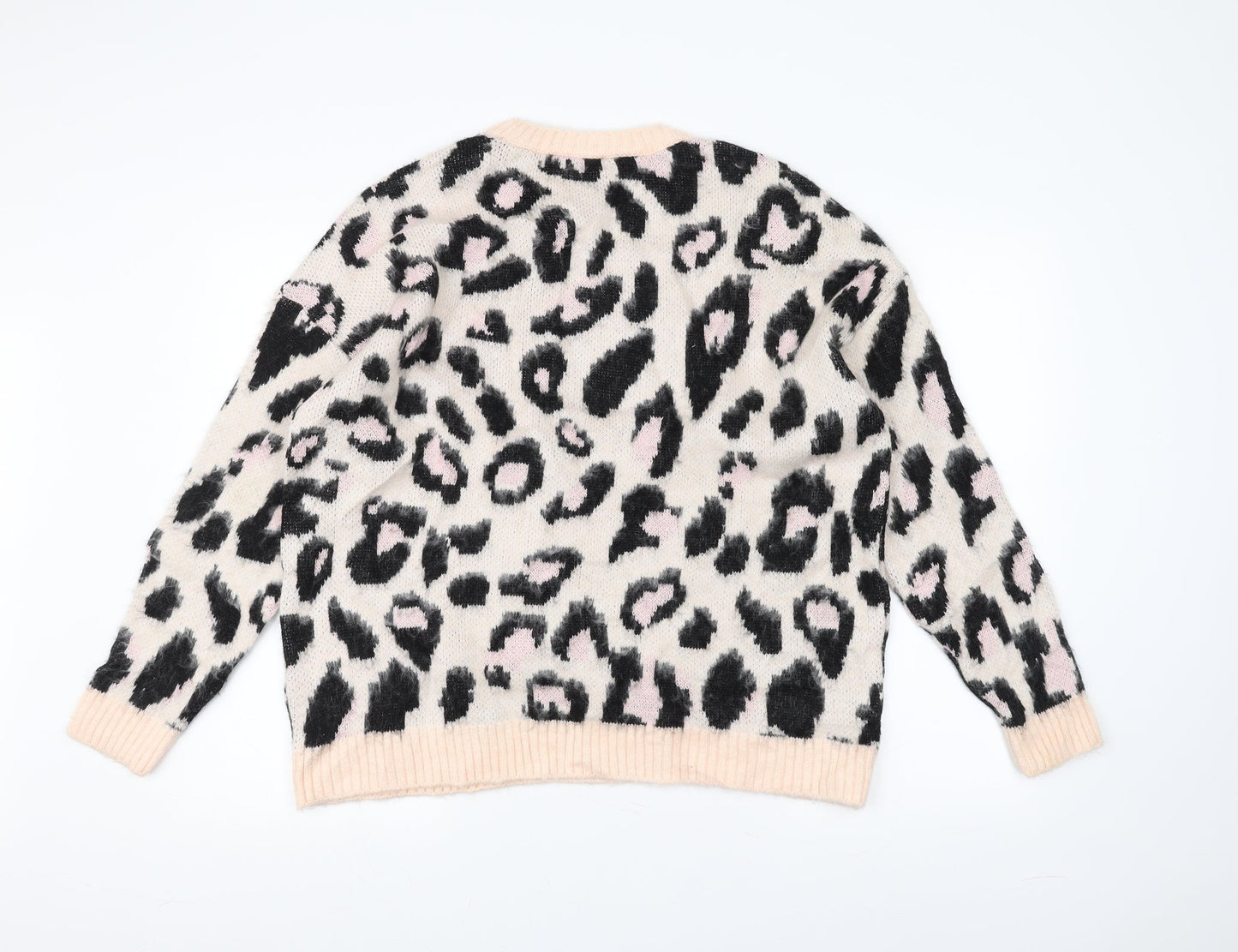 New Look Womens Pink Animal Print  Pullover Jumper Size S