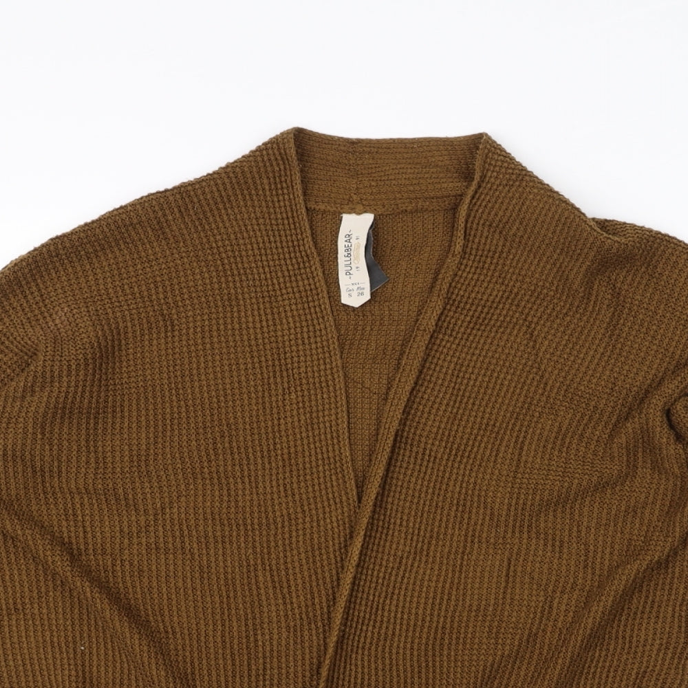 Pull&Bear Womens Brown  Knit Jacket Coatigan Size S