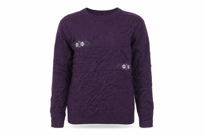 Rose Womens Purple  Knit Pullover Jumper Size M