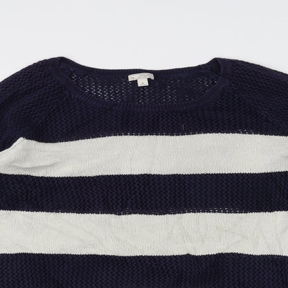 Gap Womens White Striped  Pullover Jumper Size M