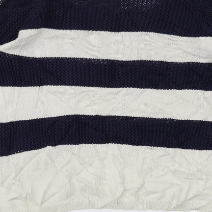 Gap Womens White Striped  Pullover Jumper Size M