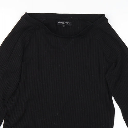 Brave Soul Womens Black   Pullover Jumper Size M