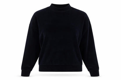 Topshop Womens Blue  Velvet Pullover Sweatshirt Size 6