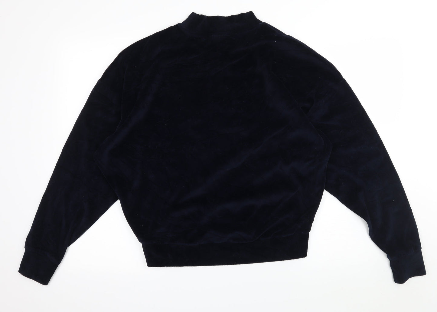 Topshop Womens Blue  Velvet Pullover Sweatshirt Size 6