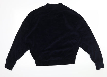 Topshop Womens Blue  Velvet Pullover Sweatshirt Size 6