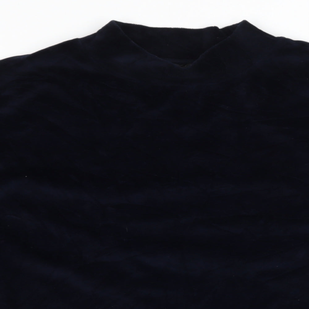 Topshop Womens Blue  Velvet Pullover Sweatshirt Size 6