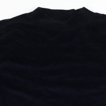 Topshop Womens Blue  Velvet Pullover Sweatshirt Size 6