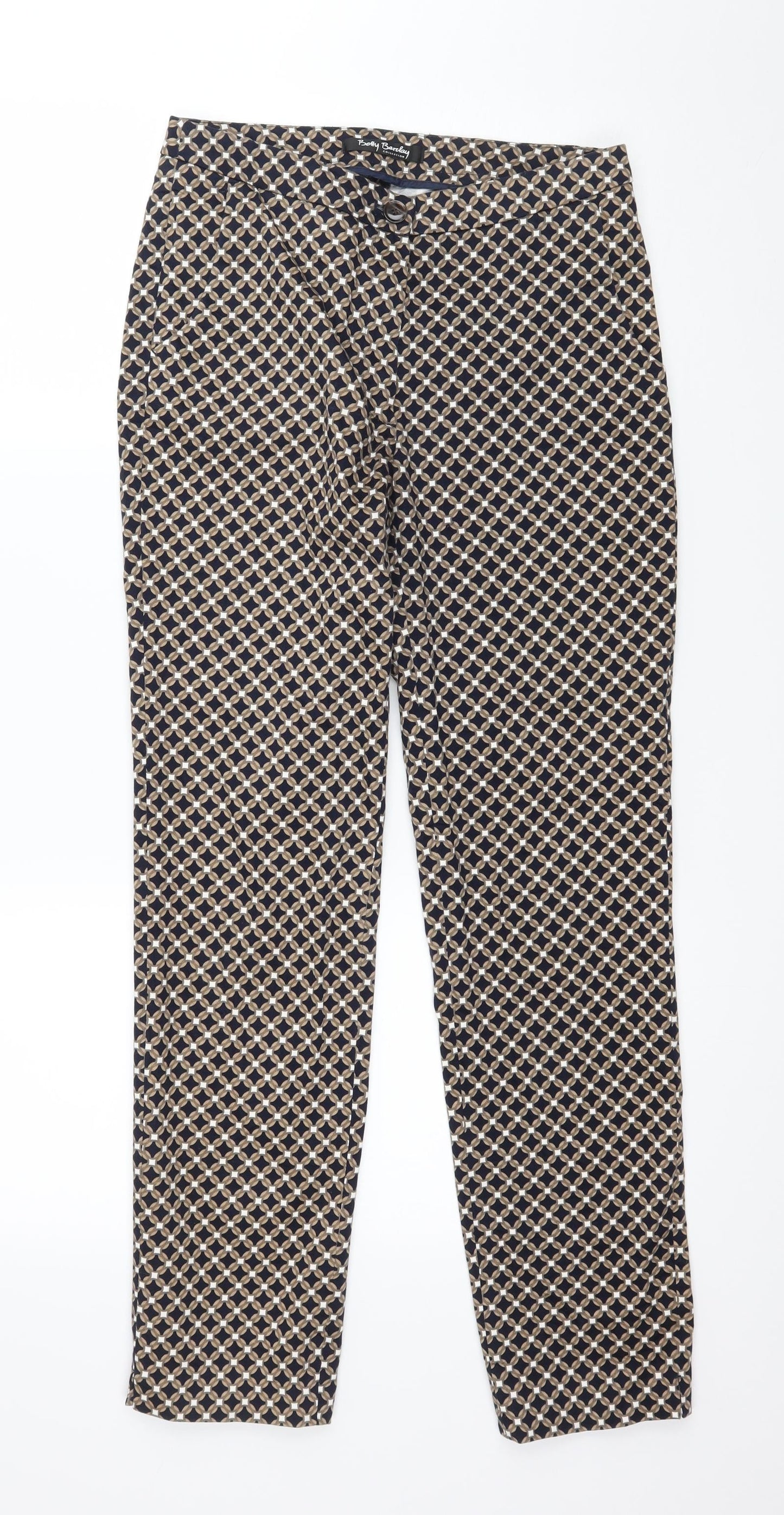Betty Barclay Womens Brown Geometric  Trousers  Size 6 L28 in