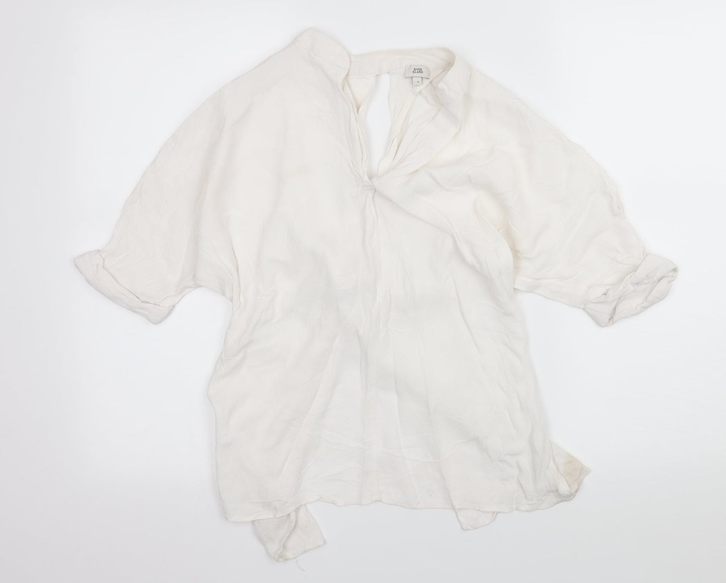 Womens UK Size 6 River Island White Basic Blouse
