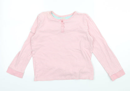 John Lewis Girls Pink Striped Jersey Basic T-Shirt Size 11 Years