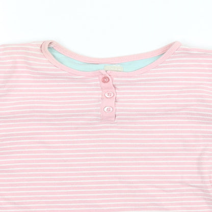 John Lewis Girls Pink Striped Jersey Basic T-Shirt Size 11 Years