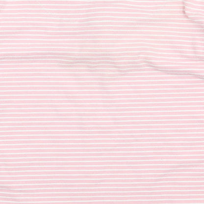 John Lewis Girls Pink Striped Jersey Basic T-Shirt Size 11 Years