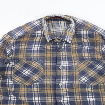Mens UK Size S Preworn Beige  Button-Up Long Sleeve Casual Shirt
