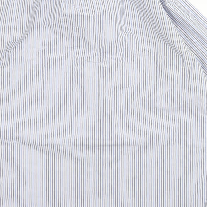 Mens UK Size 17 Kirkland Blue  Button-Up Long Sleeve Casual Shirt