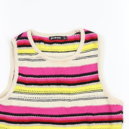 Stradivarius Womens Multicoloured Striped Knit Pullover Jumper Size S