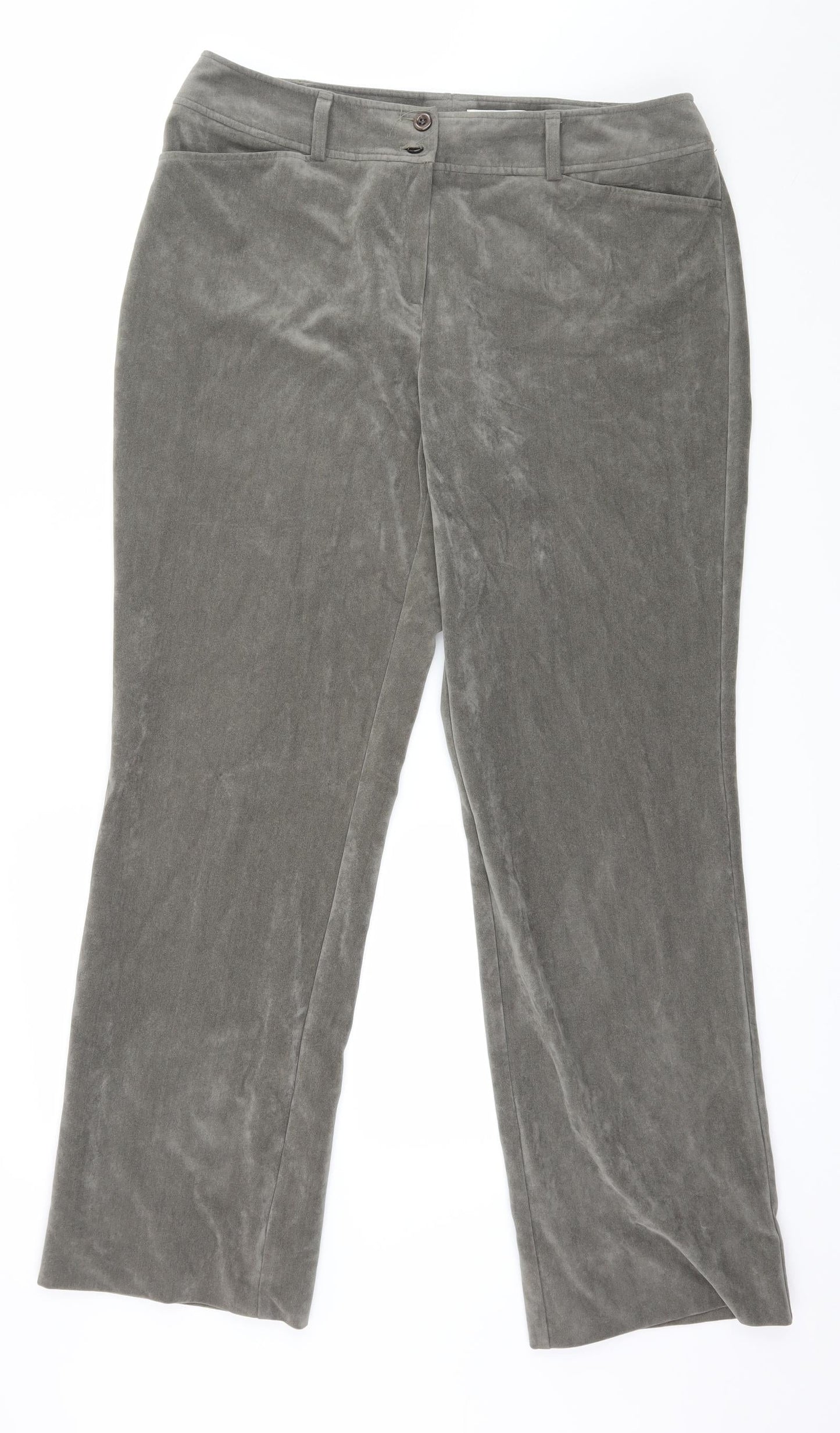 Frankenwalder Womens Green  Velour Trousers  Size 14 L31 in