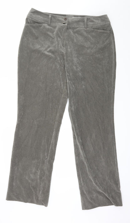 Frankenwalder Womens Green  Velour Trousers  Size 14 L31 in