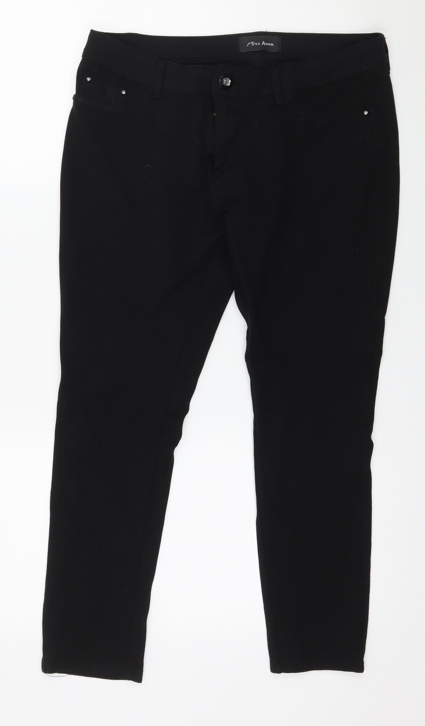 Miss Anna Womens Black  Denim Skinny Jeans Size 34 in L26 in