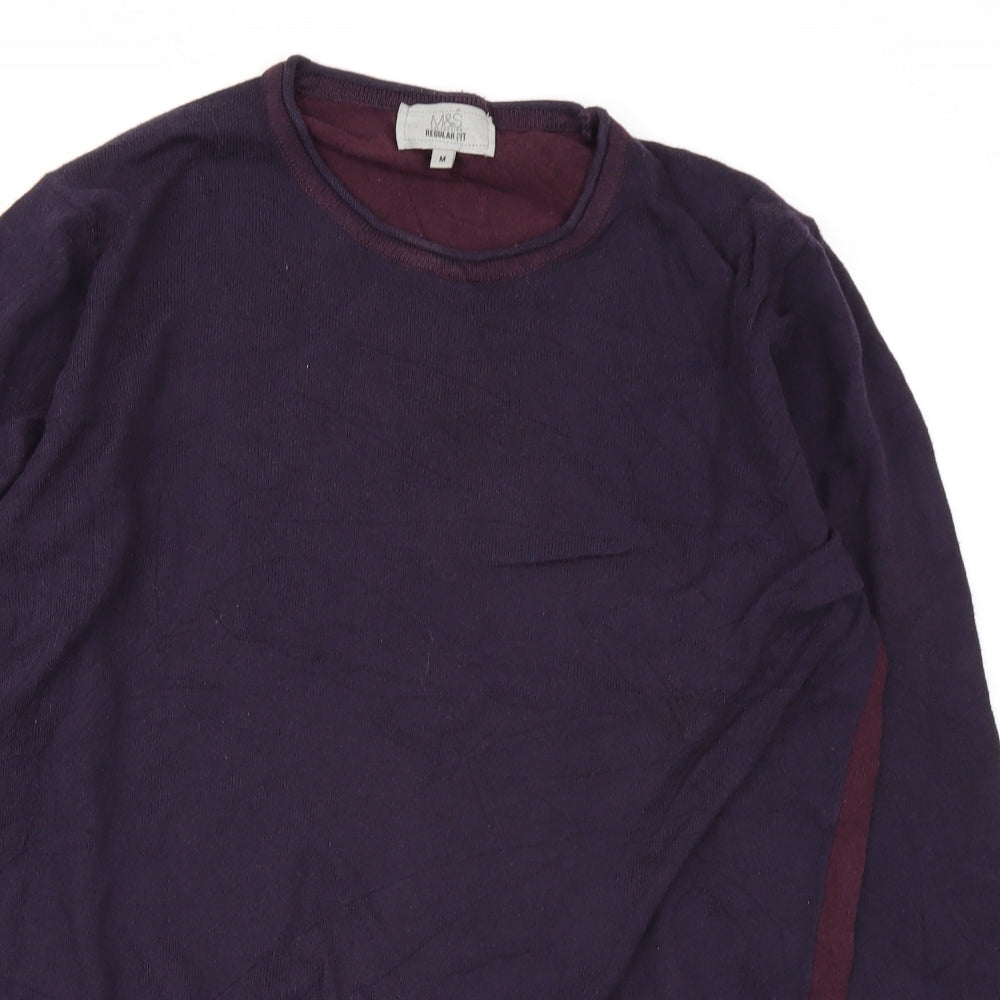 M&S Mens Purple   Pullover Jumper Size M