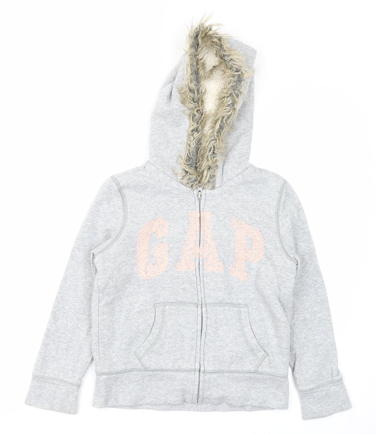 Additional front view of Gap girls’ grey jacket, size 8, years