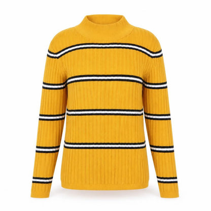 Primark Womens Yellow Striped Knit Pullover Jumper Size S