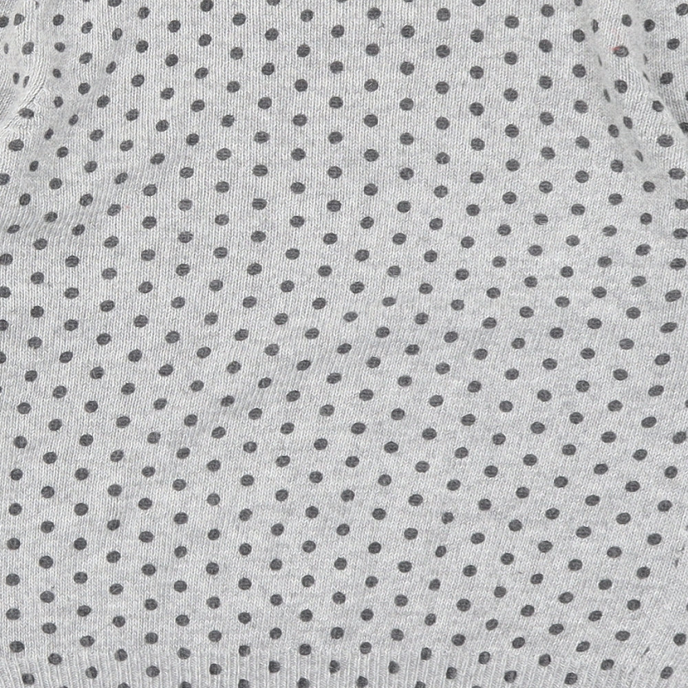 Dorothy Perkins Womens Grey Polka Dot  Pullover Jumper Size 8