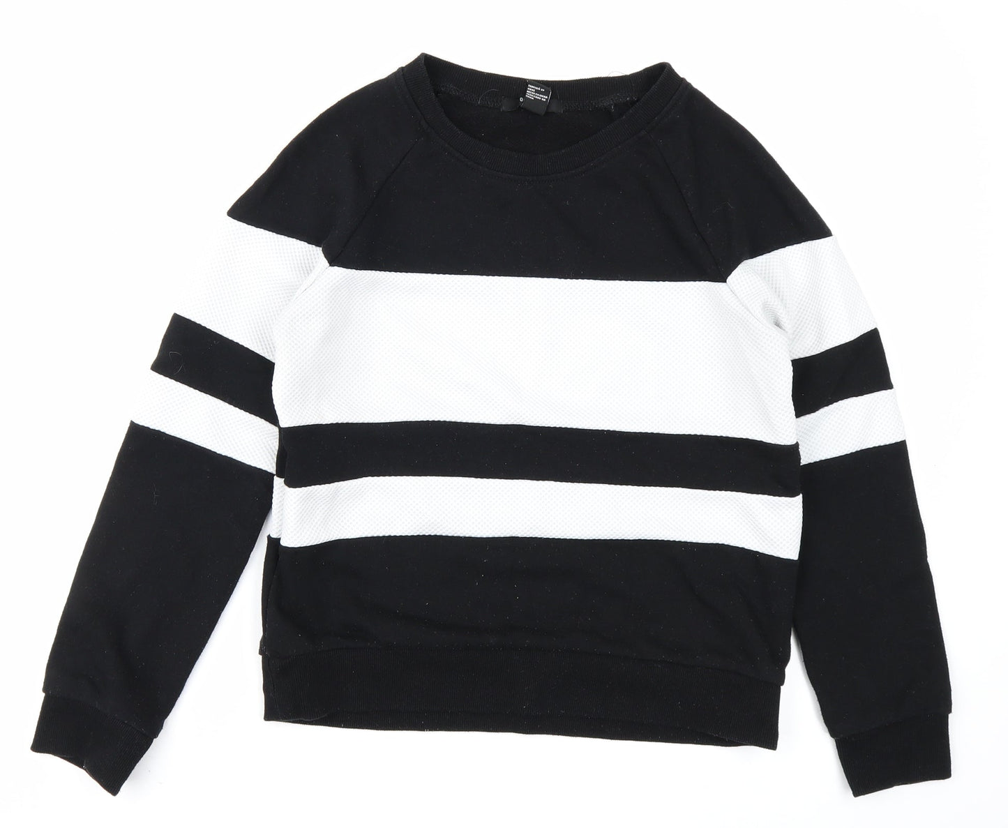Womens UK Size S FOREVER 21 Black Pullover Sweatshirt