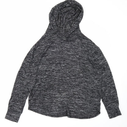 Additional front view of Papaya women’s black pullover hoodie, size M