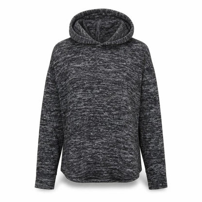 Front view of Papaya women’s black pullover hoodie, size M
