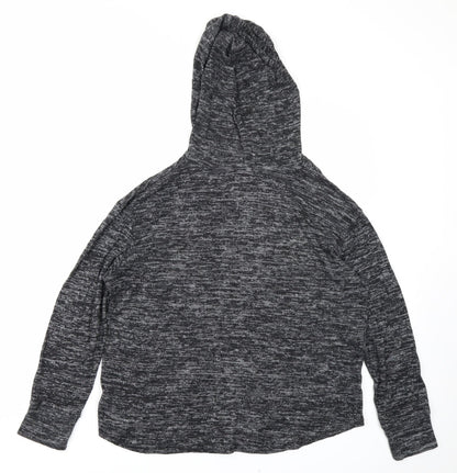 Back view of Papaya women’s black pullover hoodie, size M