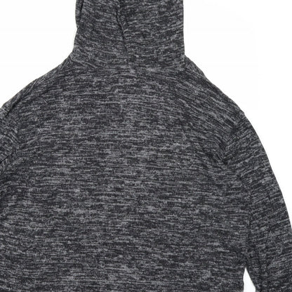 Brand and care label for Papaya women’s black pullover hoodie, size M