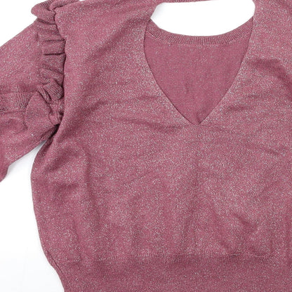 George Womens Pink  Knit Pullover Jumper Size 10