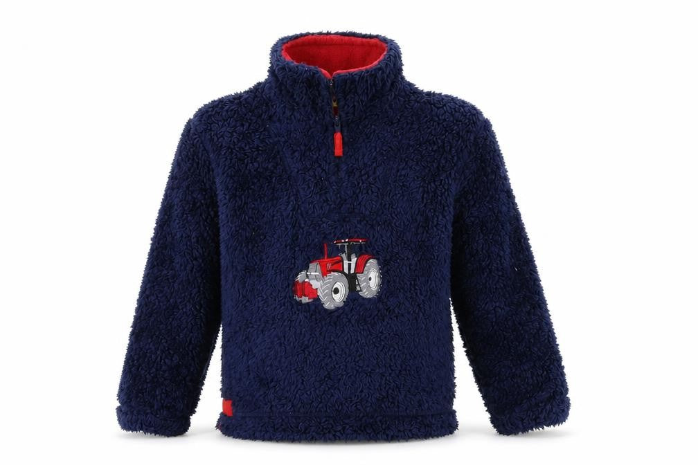 Front view of krazy kidz boys’ blue fleece jacket, size M
