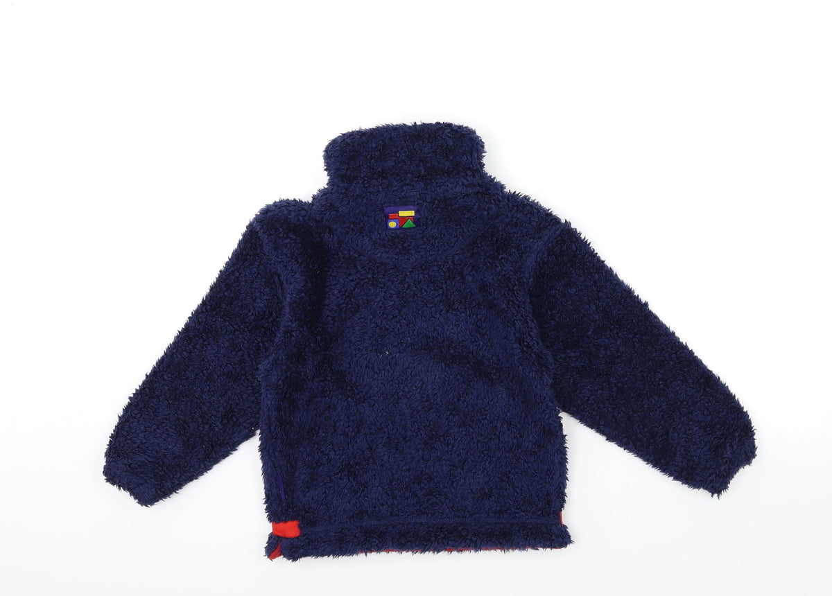 Back view of krazy kidz boys’ blue fleece jacket, size M