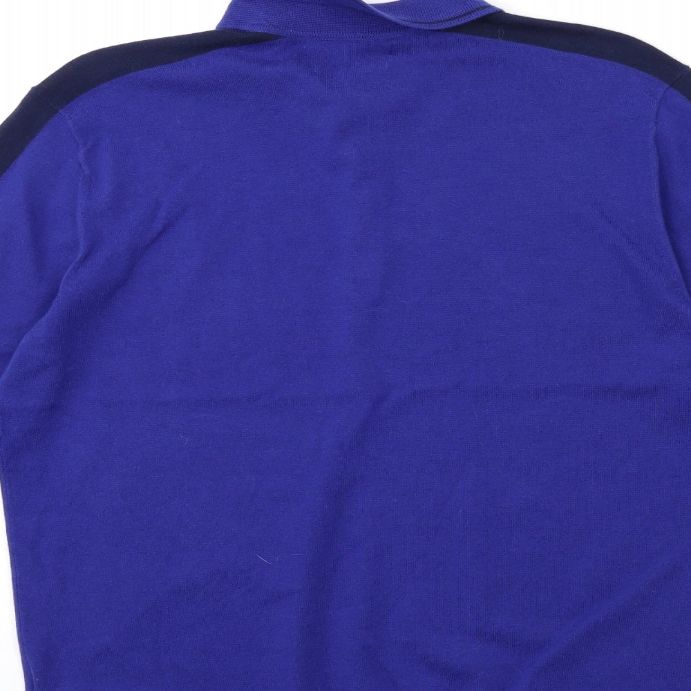 Marks and Spencer Mens Blue Striped Knit Pullover Jumper Size M