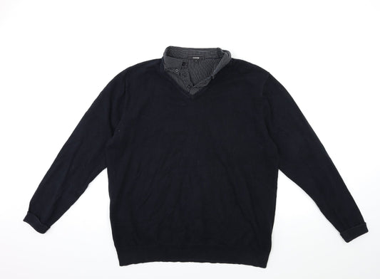 George Mens Blue  Knit Pullover Jumper Size L