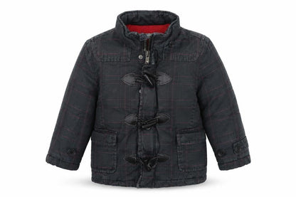Front view of Pumpkin Patch boys’ grey jacket coat, size 3, years