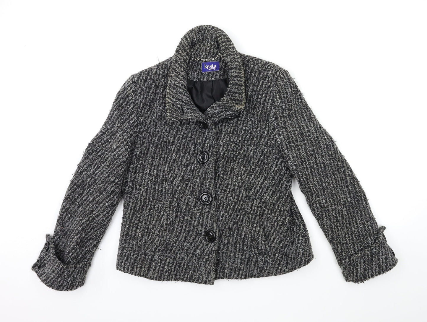Womens UK Size 12 kesta Grey Overcoat