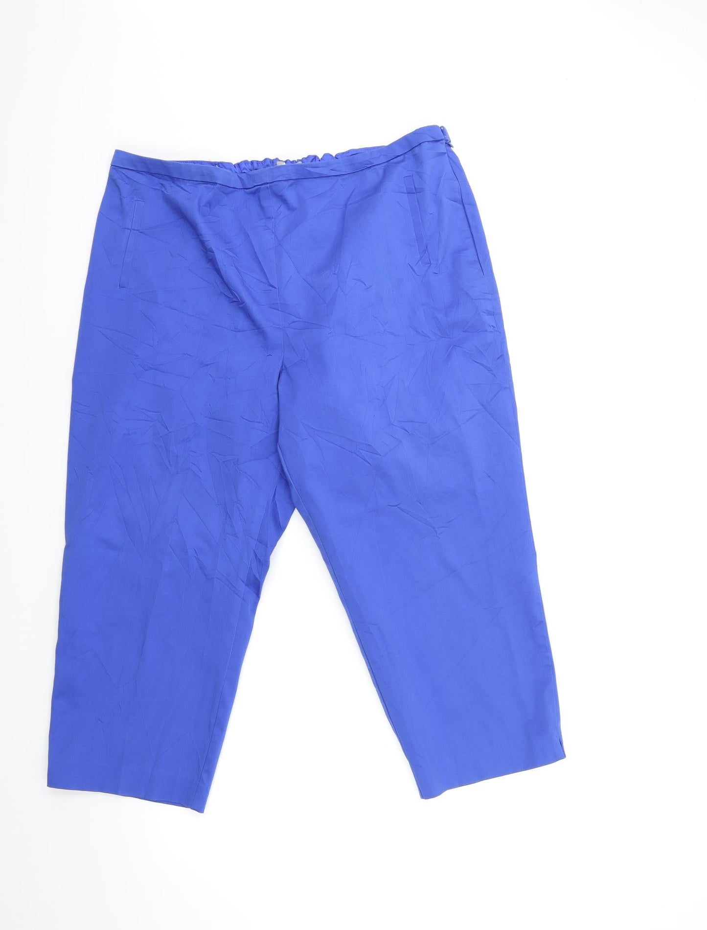 Womens UK Size 34 in Marks and Spencer Regular Fit Cropped Blue Trousers