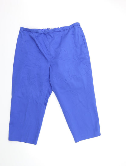 Womens UK Size 34 in Marks and Spencer Regular Fit Cropped Blue Trousers
