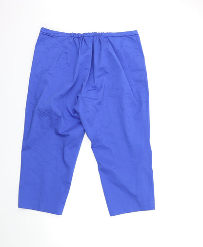 Womens UK Size 34 in Marks and Spencer Regular Fit Cropped Blue Trousers